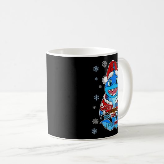 Santa Shark, Shark In A Santa Suit, Christmas Shar Kaffeetasse (VorderseiteRechts)