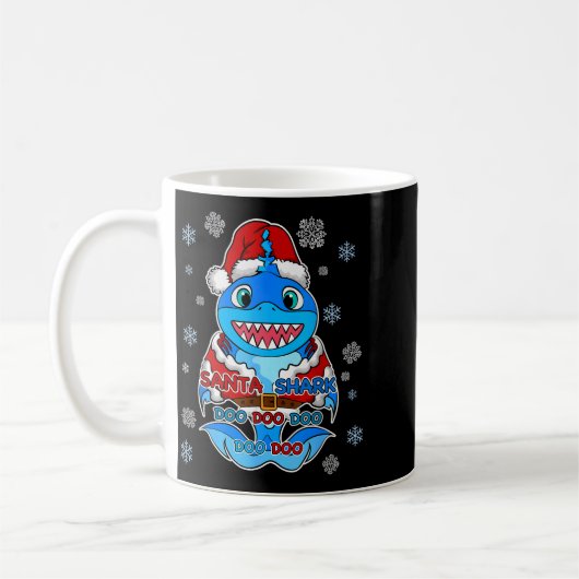 Santa Shark, Shark In A Santa Suit, Christmas Shar Kaffeetasse (Links)