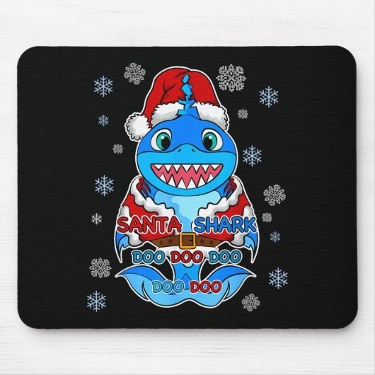 Santa Shark, Shark In A Santa Suit, Christmas Shar Mousepad (Vorne)