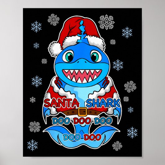 Santa Shark, Shark In A Santa Suit, Christmas Shar Poster (Vorne)