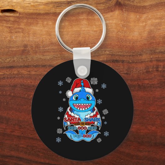 Santa Shark, Shark In A Santa Suit, Christmas Shar Schlüsselanhänger (Vorderseite)