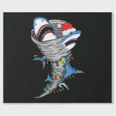 Santa Shark Tornado Frohe Weihnachten Geschenkpapier (Flach)