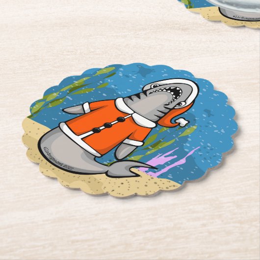 Santa Shark Untersetzer (angewinkelt)