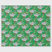 Santa Shark Wrapping Paper Geschenkpapier (Flach)