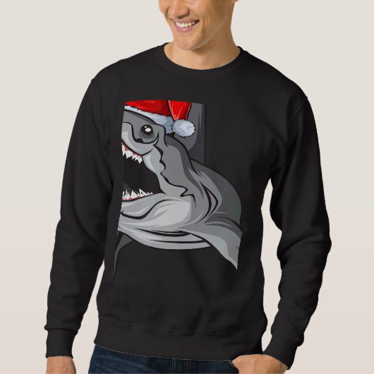 Santa Sharkmas Xmas Shark Christmas Sweatshirt (Vorderseite)