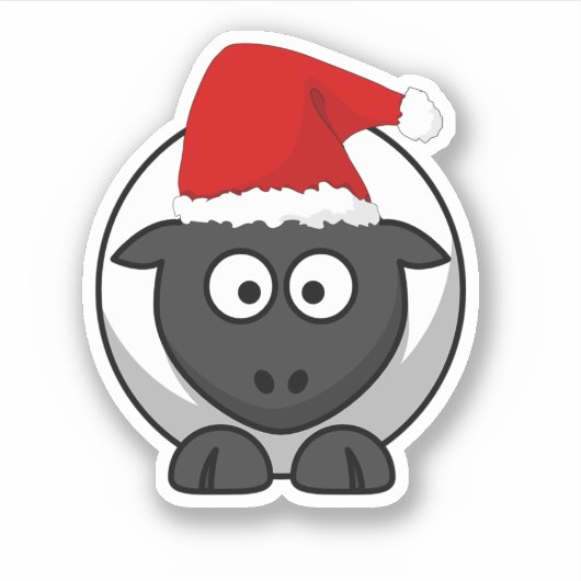 Santa Sheep Aufkleber (Vorderseite)