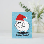 Santa Sheep Bah Humbug Postkarte (Stehend Vorderseite)