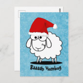 Santa Sheep Bah Humbug Postkarte (Vorne/Hinten)