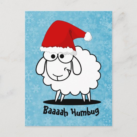Santa Sheep Bah Humbug Postkarte (Vorderseite)