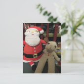 Santa & Sheep Feiertagspostkarte (Stehend Vorderseite)