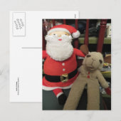 Santa & Sheep Feiertagspostkarte (Vorne/Hinten)