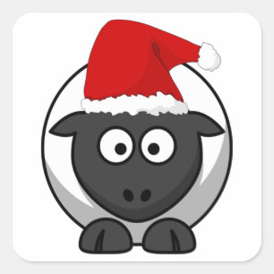 Santa Sheep Quadratischer Aufkleber