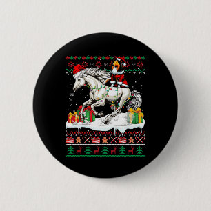Santa Sheltie Reiten Weihnachten Weihnachten Button