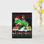 Santa Sheltie Riding T-rex Weihnachtskrüge Lover Karte (Gelbe Blume)
