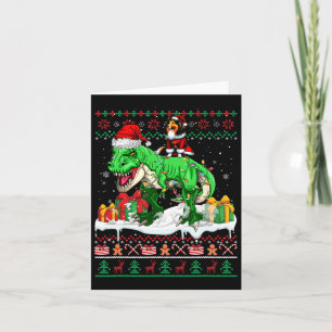 Santa Sheltie Riding T-rex Weihnachtskrüge Lover Karte