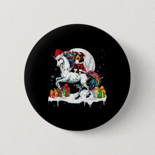 Santa Sheltie Riding Unicorn Weihnachtsbesitzer Ki Button