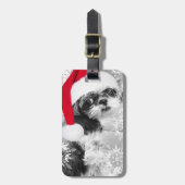 Santa Shih Tzu Gepäck Tag Gepäckanhänger (Vorderseite vertikal)