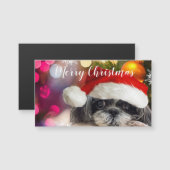 Santa Shih Tzu Weihnachten Magnetkarte (Vorne/Hinten)