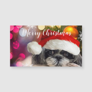 Santa Shih Tzu Weihnachts Magnetkarte