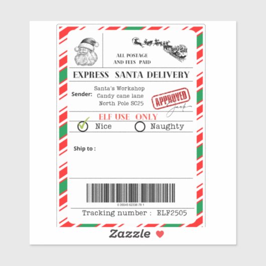 Santa shipping label (Blatt)