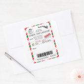 Santa shipping label quadratischer aufkleber (Umschlag)