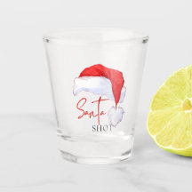 Santa Shot mit Weihnachtsmannmütze und Anstrengung