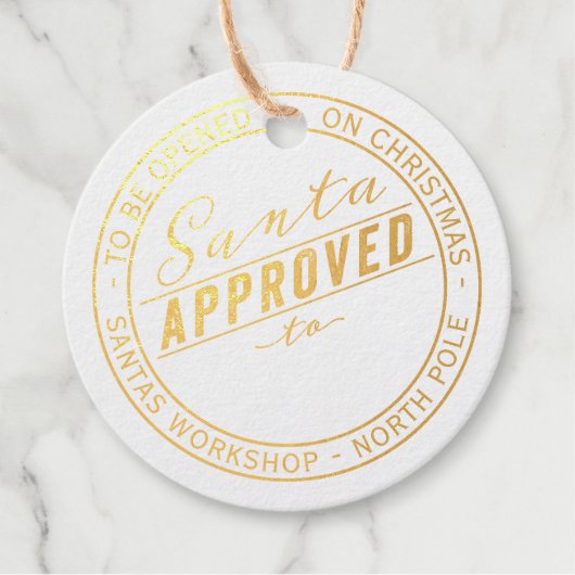 Santa Siegel der Genehmigung Weihnachten Geschenkanhänger (Vorderseite)