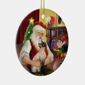 Santa - Siegel Point Siamese Keramikornament (Rechts)
