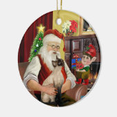 Santa - Siegel Point Siamese Keramikornament (Links)