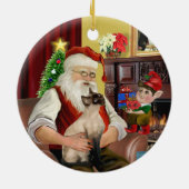 Santa - Siegel Point Siamese Keramikornament (Hinten)