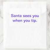 santa sieht dich, wenn du tippst. rechteckiger aufkleber (Tasche)