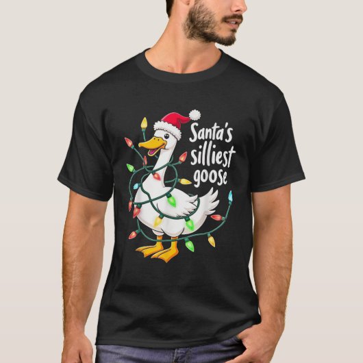 Santa Silarly Goose Funny Christmas T-Shirt (Vorderseite)