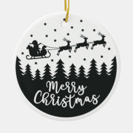 Santa Silhouette Frohe Weihnachtsfeier Keramik Orn Ornament