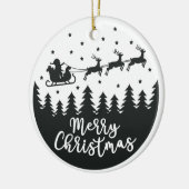 Santa Silhouette Frohe Weihnachtsfeier Keramik Orn Ornament (Links)