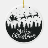 Santa Silhouette Frohe Weihnachtsfeier Keramik Orn Ornament (Hinten)