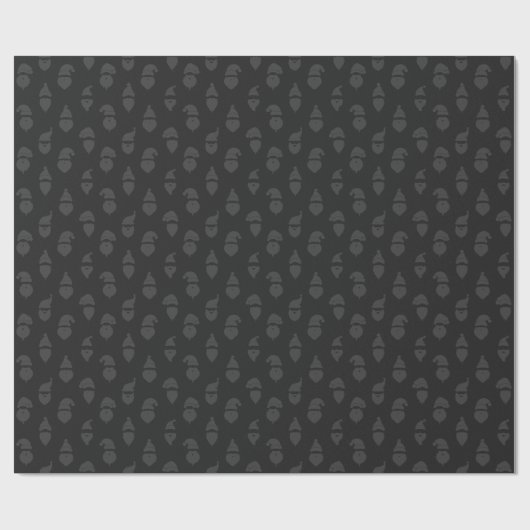 Santa Silhouette Modern Monotone Schwarz Weihnacht Geschenkpapier (Flach)
