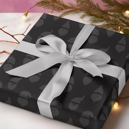 Santa Silhouette Modern Monotone Schwarz Weihnacht Geschenkpapier