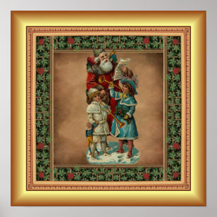 Santa Singing ~ Kinder spielen Weihnachtsmusik ~ Poster