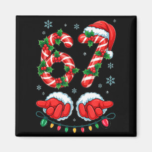 Santa Six Seven 67 Meme Weihnachten 67 Zuckerstang Magnet