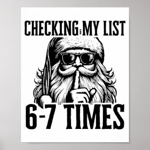 Santa Six Seven 6 7 Meme Lustiges Weihnachten Feri Poster