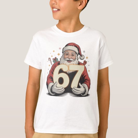 Santa Six Seven 6-7 Viral Meme Christmas T-Shirt (Vorderseite)