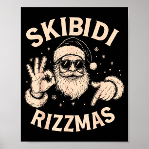 Santa Six Seven Meme 67 Händezeichen Rizz Skibidi  Poster