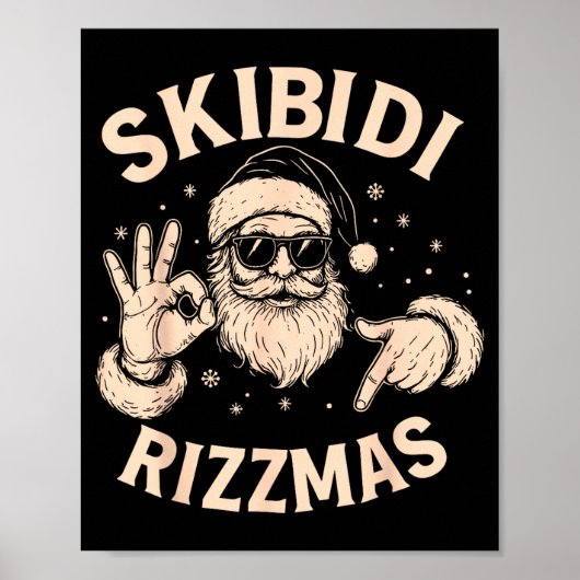 Santa Six Seven Meme 67 Hands Sign Rizz Skibidi Ri Poster (Vorne)