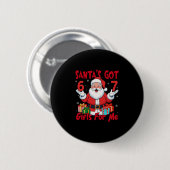 Santa Six Seven Meme Weihnachten Gen Z Meme Button (Vorne & Hinten)