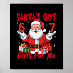 Santa Six Seven Meme Weihnachten Gen Z Meme Poster