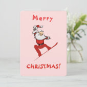 Santa Skateboard Feiertagskarte (Stehend Vorderseite)