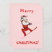 Santa Skateboard Feiertagskarte (Vorne/Hinten)