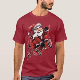 Santa Skateboard T-Shirt