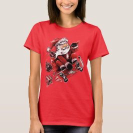 Santa Skateboard T-Shirt