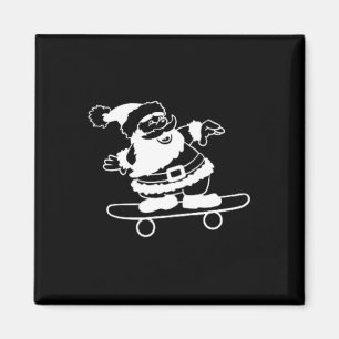Santa Skateboard Weihnachts-Pyjama X-mas Skateboar Magnet